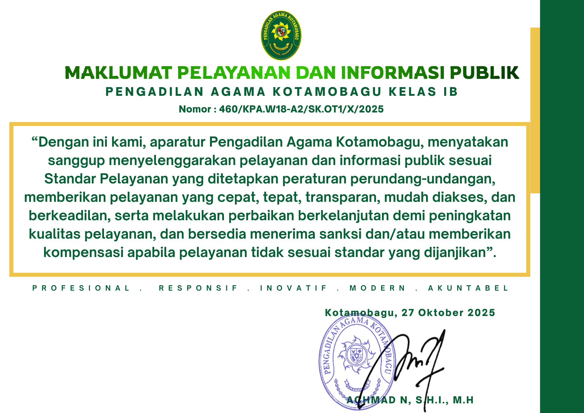 maklumat pelayanan dan informasi publik 2025