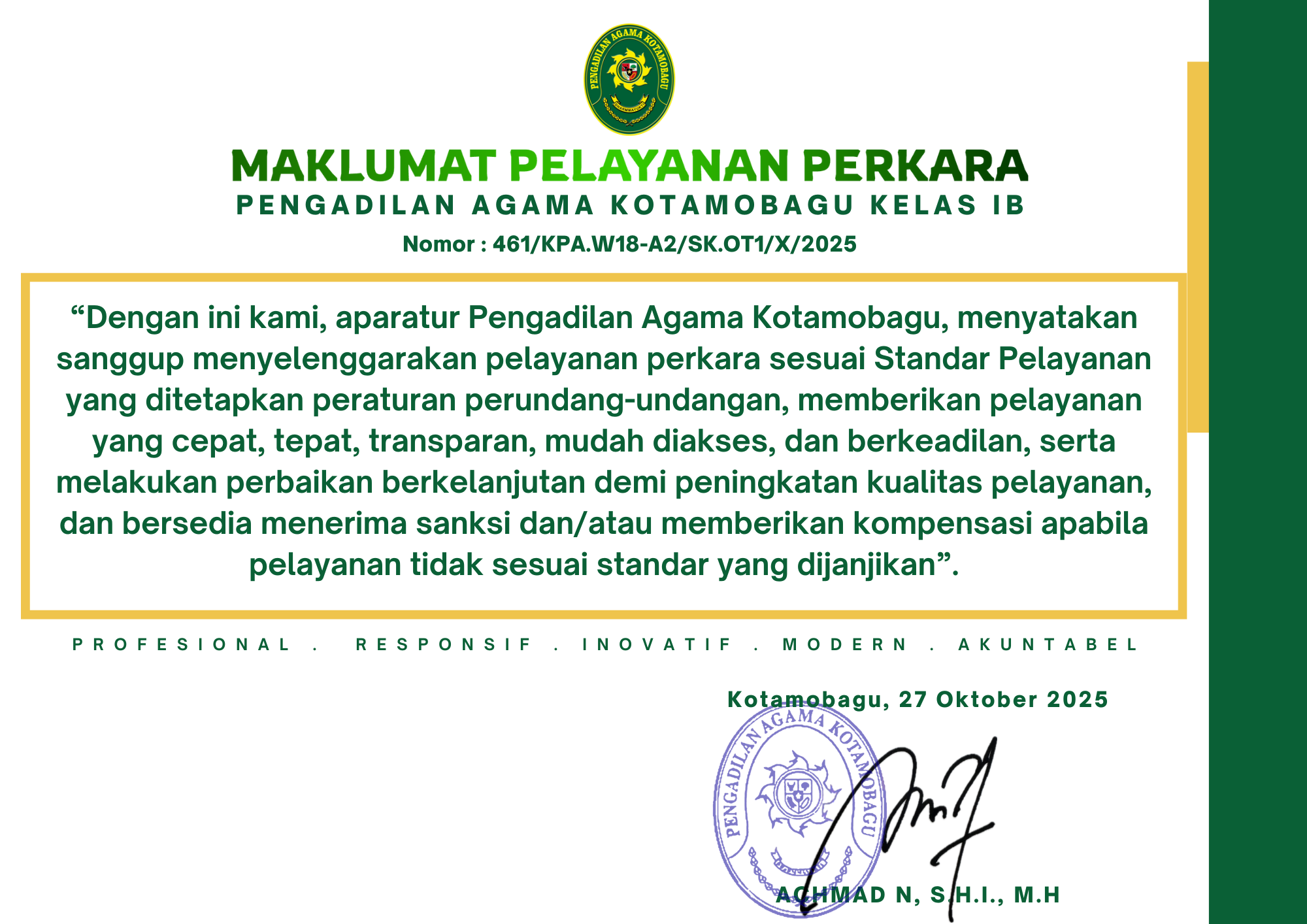 maklumat pelayanan perkara 2025